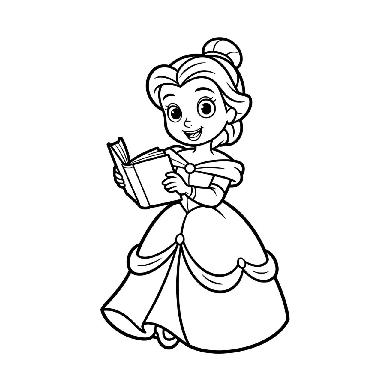 Princezna Belle z Kráska a zvíře s knihou