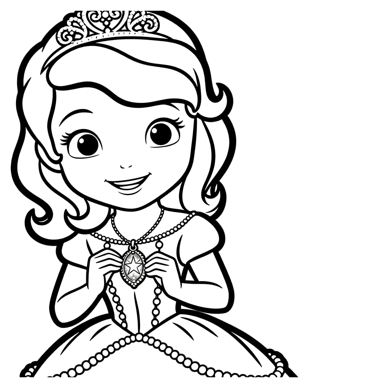 Princezna Sofie První s amuletem a korunkou
