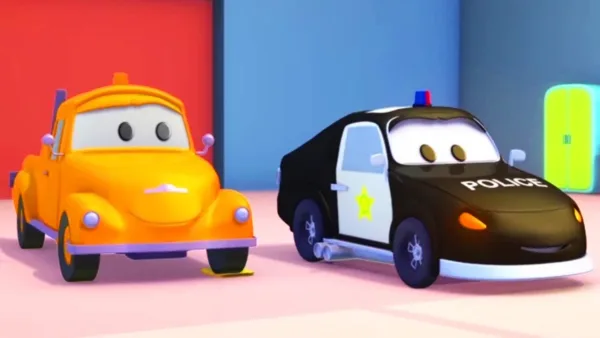 Město aut - Policejní auto a odťahovák